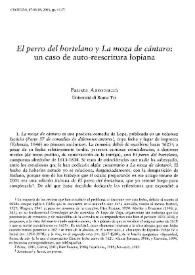 "El perro del hortelano" y "La moza de cántaro": un caso de auto-reescritura lopiana / Fausta Antonucci | Biblioteca Virtual Miguel de Cervantes