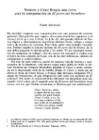 Teodoro y César Borgia: una clave para la interpretación de "El perro del hortelano" / Fausta Antonucci | Biblioteca Virtual Miguel de Cervantes