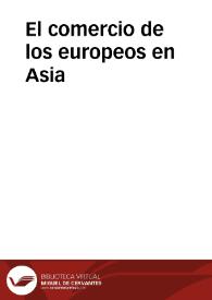 El comercio de los europeos en Asia | Biblioteca Virtual Miguel de Cervantes