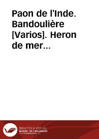 Paon de l'Inde. Bandoulière [Varios]. Heron de mer (Peces) | Biblioteca Virtual Miguel de Cervantes