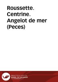 Roussette. Centrine. Angelot de mer (Peces) | Biblioteca Virtual Miguel de Cervantes