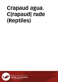 Crapaud agua. C[rapaud] rude (Reptiles) | Biblioteca Virtual Miguel de Cervantes