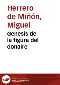 Génesis de la figura del donaire / Miguel Herrero | Biblioteca Virtual Miguel de Cervantes