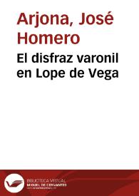 El disfraz varonil en Lope de Vega | Biblioteca Virtual Miguel de Cervantes