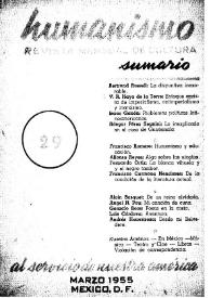 Humanismo. Núm. 29, marzo 1955 | Biblioteca Virtual Miguel de Cervantes