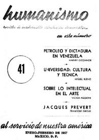 Humanismo. Núm. 41, enero-febrero 1957 | Biblioteca Virtual Miguel de Cervantes