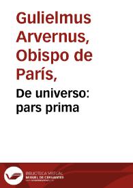 De universo: pars prima | Biblioteca Virtual Miguel de Cervantes