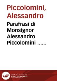 Parafrasi di Monsignor Alessandro Piccolomini ... sopra le Mecaniche d'Aristotile / tradotta da Oreste Vannocci Biringucci...  | Biblioteca Virtual Miguel de Cervantes