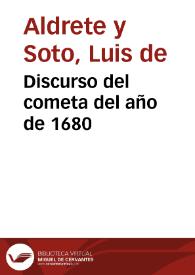 Discurso del cometa del año de 1680 | Biblioteca Virtual Miguel de Cervantes