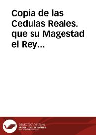 Copia de las Cedulas Reales, que su Magestad el Rey nuestro señor Don Carlos Segundo... mandó expedir para la fundacion del Colegio y Seminario que mandó hazer para la educacion de niños en la ciudad de Sevilla, para la enseñança y erudicion de ellos en el Arte Maritima y Reglas de Marineria y Privilegios para este fin | Biblioteca Virtual Miguel de Cervantes