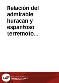 Relación del admirable huracan y espantoso terremoto de agua y viento (que...) vino sobre la Ciudad de Granada ... en este año de 1629 | Biblioteca Virtual Miguel de Cervantes