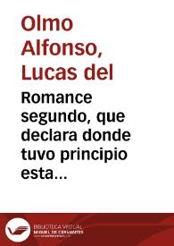 Romance segundo, que declara donde tuvo principio esta Santo Sacrificio / por Lucas del Olmo Alfonso | Biblioteca Virtual Miguel de Cervantes