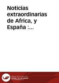 Noticias extraordinarias de Africa, y España : publicadas el Martes à 13 de setiembre 1689 | Biblioteca Virtual Miguel de Cervantes