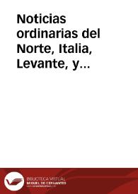 Noticias ordinarias del Norte, Italia, Levante, y España : publicadas Martes à 2 de Mayo de 1690 | Biblioteca Virtual Miguel de Cervantes