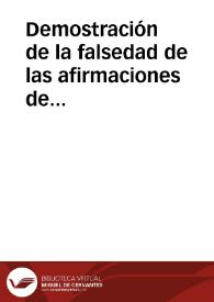 Demostración de la falsedad de las afirmaciones de haber tenido San Fernando hijos fuera de matrimonio que traen Fr. Fernando del Castillo en la Historia de su Orden de Santo Domingo... y otras | Biblioteca Virtual Miguel de Cervantes