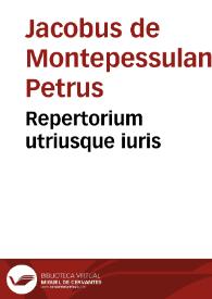 Repertorium utriusque iuris | Biblioteca Virtual Miguel de Cervantes