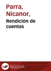 Rendición de cuentas / Nicanor Parra | Biblioteca Virtual Miguel de Cervantes