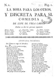 La boba para los otros, y discreta para sí. Comedia / de Lope de Vega Carpio | Biblioteca Virtual Miguel de Cervantes