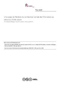 Une page de l'histoire du commerce nantais du XVIe siècle au début du XVIIIe siècle / Paul Jeulin | Biblioteca Virtual Miguel de Cervantes