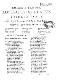 Comedia famosa. Los Tellos de Meneses. Primera parte / de Lope de Vega Carpio | Biblioteca Virtual Miguel de Cervantes