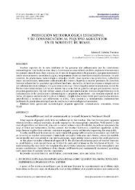 Predicción meteorológica estacional y su comunicación al pequeño agricultor en el nordeste de Brasil / Manuel Cabalar Fuentes | Biblioteca Virtual Miguel de Cervantes