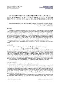 La necesidad de considerar los riesgos climáticos en la introducción de cultivos tropicales en latitudes medias. El mango en el valle del Guadalhorce (Málaga) / Jesús Rodrigo Comino, José María Senciales González, José María González Moreno | Biblioteca Virtual Miguel de Cervantes