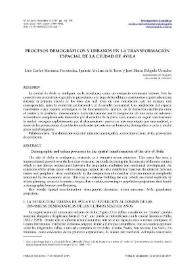 Procesos demográficos y urbanos en la transformación espacial de la ciudad de Ávila / Luis Carlos Martínez Fernández, Ignacio Molina de la Torre, José María Delgado Urrecho | Biblioteca Virtual Miguel de Cervantes