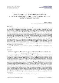 Changing patters of water consumption in the suburban Barcelona: lifestiles and welfare as explanatory factors / Elena Domene | Biblioteca Virtual Miguel de Cervantes