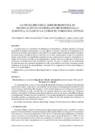 La prensa histórica como herramienta de recopilación de información meteorológica y climática. El caso de la ciudad de Tarragona (España) / Ricard Ripoll Pi, Marc Prohom Duran, Juan Carlos Peña Rabadán y Javier Martín Vide | Biblioteca Virtual Miguel de Cervantes