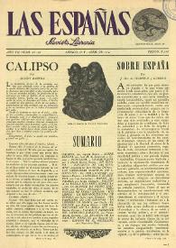 Las Españas : revista literaria (México, D.F.). Año VII, núm. 21-22, abril de 1952 | Biblioteca Virtual Miguel de Cervantes