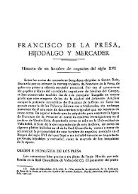 Francisco de la Presa, hijodalgo y mercader: historia de un hombre de negocios del siglo XVI / Manuel Basas | Biblioteca Virtual Miguel de Cervantes