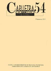 Caplletra: Revista Internacional de Filologia. Núm. 54, primavera 2013 | Biblioteca Virtual Miguel de Cervantes