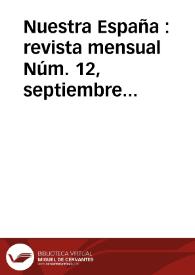 Nuestra España : Revista Mensual. Núm. 12, septiembre 1940 | Biblioteca Virtual Miguel de Cervantes