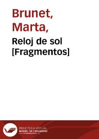 Reloj de sol [Fragmentos] / Marta Brunet | Biblioteca Virtual Miguel de Cervantes