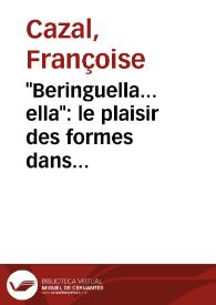 "Beringuella... ella": le plaisir des formes dans l'écriture dramatique de Lucas Fernández / Françoise Cazal | Biblioteca Virtual Miguel de Cervantes