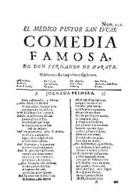 El medico pintor San Lvcas : comedia famosa / de don Fernando de Zarate | Biblioteca Virtual Miguel de Cervantes