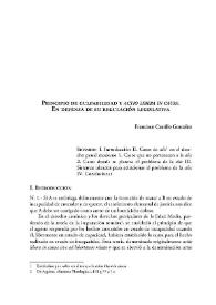 Principio de culpabilidad y actio libera in causa. En defensa de su regulación legislativa / Francisco Castillo González | Biblioteca Virtual Miguel de Cervantes