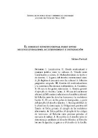 El derecho constitucional suizo entre multiculturalismo, multijuridismo e integración / Adriano Previtali | Biblioteca Virtual Miguel de Cervantes