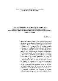 La justicia frente a la diversidad cultural: reflexiones sobre la tentación culturalista en derecho penal y sus consecuencias discriminatorias para la mujer / Boël Sambuc | Biblioteca Virtual Miguel de Cervantes