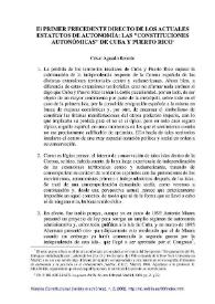 El primer precedente directo de los Estatutos de Autonomía: las "Constituciones Autonómicas" de Cuba y Puerto Rico / César Aguado Renedo | Biblioteca Virtual Miguel de Cervantes