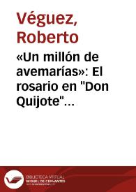 «Un millón de avemarías»: El rosario en "Don Quijote" / Roberto Véguez | Biblioteca Virtual Miguel de Cervantes