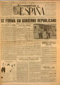 Reconquista de España : Periódico Semanal. Órgano de la Unión Nacional Española en México. Año I, núm. 12, 1 de septiembre de 1945 | Biblioteca Virtual Miguel de Cervantes