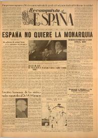 Reconquista de España : Periódico Semanal. Órgano de la Unión Nacional Española en México. Año I, núm. 17, 3 de noviembre de 1945 | Biblioteca Virtual Miguel de Cervantes