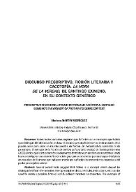 Discurso prescriptivo, ficción literaria y cacotopía: "La hora de la verdad", de Santiago Eximeno, en su contexto genérico / Mariano Martín Rodríguez | Biblioteca Virtual Miguel de Cervantes