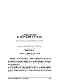 La arquitectura y su significación existencial / Enrique Paniagua Arís y Juan Roldán Ruiz | Biblioteca Virtual Miguel de Cervantes