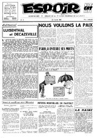 Espoir : Organe de la VIª Union régionale de la C.N.T.F. Num. 8, 25 février 1962 | Biblioteca Virtual Miguel de Cervantes