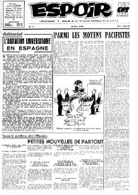 Espoir : Organe de la VIª Union régionale de la C.N.T.F. Num. 11, 18 mars 1962 | Biblioteca Virtual Miguel de Cervantes