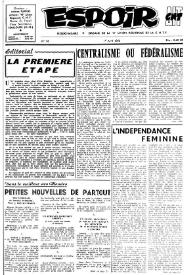 Espoir : Organe de la VIª Union régionale de la C.N.T.F. Num. 13, 1 avril 1962 | Biblioteca Virtual Miguel de Cervantes