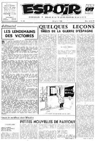 Espoir : Organe de la VIª Union régionale de la C.N.T.F. Num. 30, 29 juillet 1962 | Biblioteca Virtual Miguel de Cervantes