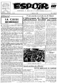 Espoir : Organe de la VIª Union régionale de la C.N.T.F. Num. 36, 9 septembre 1962 | Biblioteca Virtual Miguel de Cervantes